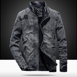 Men's Jackets Men's Denim Jacket Korean Fashion Light Blue Printed Casual Shirts Denim Black Denim Coats Men Clothing Winter Jacket Men 4XL 231202