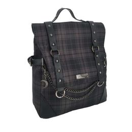 Plaid Gothic Punk Rock Chain Backpack Women Techwear Goth Sac A Dos Mochilas School Bags For Teenage Girls Bagpack 210913241m