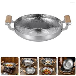 Pans Household Kitchenware Small Pots Cooking Pan Stainless Steel Wok Stove Metal Supply