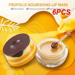 Lip Balm 6PCS Honey Lip Balm Moisturizing Propolis Lip Mask Remove Line Care Brush Skin Lips Dead Oil Nourishing Lip Reduce With C5B4 231202