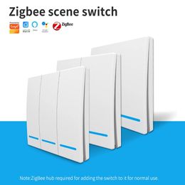 Switches Accessories Tuya Smart Zigbee scene switch control panel OnOff works with Life Alexa 231202