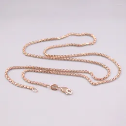 Chains AU750 Pure 18K Rose Gold Necklace Width 1.8mm Holllow Square Box Link Chain For Men Women Gift 40-60cm