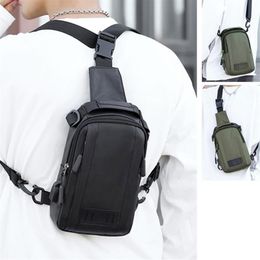 Backpack Nylon Men Rucksack Knapsack USB Charging Port Male Military Sling Messenger Crossbody Chest Pack Bag Daypack276T