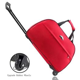 2022 New Women Men travel bag on wheels Rolling luggage bags Trolley Duffle Carry-On bag with Pull rod276M