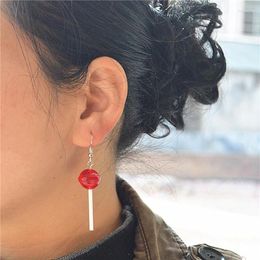 Dangle Earrings Korean Women Resin Lollipop Drop Cute Girls Hanging Trendy Funny Eardrop Ear Jewelry Gift 2023