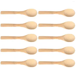 Spoons 10pcs Small Bamboo Wooden Handmade Serving For Sugar Spices Seasoning Coffee