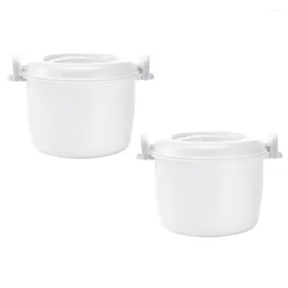 Dinnerware 2pcs Reusable Microwave Steamer Portable Rice Cooker Cooking Tool Box