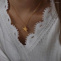 Pendant Necklaces Fashion Stainless Steel Necklace Women 18K Gold Plated Waterproof Starfish For Girls Daily Wear Jewellery