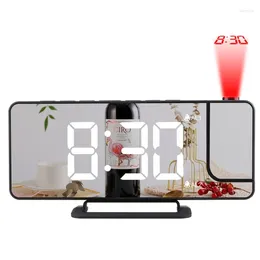 Table Clocks Digital Projection Rechargeable Mirror Alarm Clock With USB LED Display