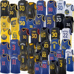 Stephen Curry Basketball Jersey Klay Thompson Mens Andrew Wiggins Chris Paul 2023 2024 City Jerseys Blue Black Shirt