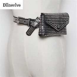 DIINOVIVO Fashion Rivets Waist Pack Luxury Designer Fanny Pack Small Women Waist Bag Phone Pouch Punk Belt Bag Purse WHDV0632 2111226Z