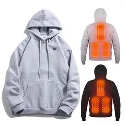 Men's Hoodies Pullover Tops Sweatshirt Sweater USB Heating Electric Men Outdoor Winter Warm Hooded Hoodie Suit