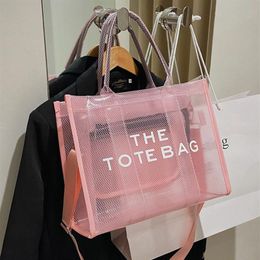 Women Handbags Transparent Large Tote Bag Designer Clear PVC Luxury Brand Shoulder Crossbody Bags Summer Beach Jelly Bag 2022 Fash221y
