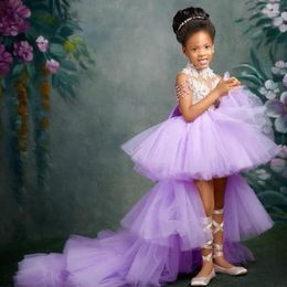 Girl Dresses Lovely Flower Luxury For Weddings Tulle Appliques Baptism Party Kids Pageant Gowns Birthday First Communion