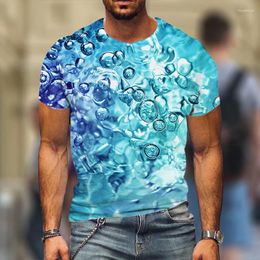 Men's T Shirts Creative Fun T-shirts With Water Drop Printing Top Summer Street Personalised T-shirt Harajuku Casual Clothing