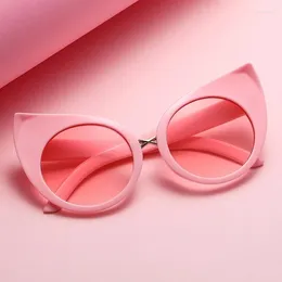 Sunglasses Pink Cat Eye Round Women Brand Designer Vintage Sun Glasses Female Fashion Candy Colour Gradient