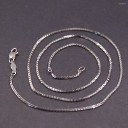 Chains PT950 Pure Solid Platinum 950 Necklace For Women 1mm Box Chain Link 45cm /5.5g