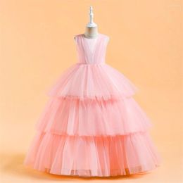 Girl Dresses Ball Beauty Peant First Communion Sleeveless Tulle Lace Flower Dress Princess Kids Surprise Birthday Present