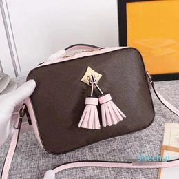 Women Camera Bag Shoulder Crossbody Bags Handbag Purse Old Flower Yellow Letter Pattern Genuine Leather High Quality Founder