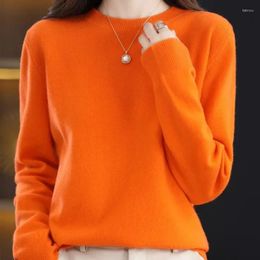 Women's Sweaters 2023 Fashion Merino Wool Cashmere Women O-Neck Long Sleeve Pullover Autumn Clothing Jumper Top Knitted Sweater
