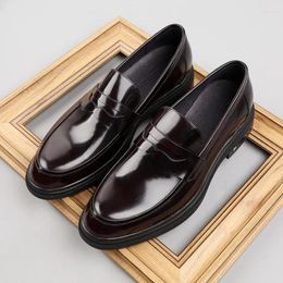 Dress Shoes Italian Luxury Genuine Leather Men's Formal Handmade Quality Designer Comfortable 2023 Wedding Social Business Loafers Man