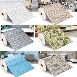 Wall Stickers 70cmx51020M 3D SelfAdhesive Wallpaper Continuous Waterproof Brick Living Room Bedroom Old Home Decoration 231202