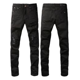 SS23 AM602-1 Mens jeans Brand Skinny Slim Fit Washed Coating material Luxury Denim Elastic Motorcycle Men Original TOP Designer SZ28-40