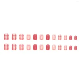 False Nails Pink Glossy Square Durable And Not Easy To Scratch For Nail Art Manicure Decoration