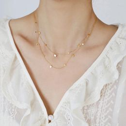 Chains Amaiyllis 18K Gold Minimalist Star Collarbone Chain Necklace Niche Exquisite Short For Women Jewelry