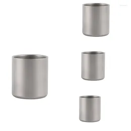 Cups Saucers Double Wall Titanium Water Cup Coffee Tea Mug For Home Office Outdoor Camping Hiking Picnic Without Handle