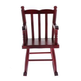 Doll House Accessories 1/4 Scale Miniature Furniture Wooden Rocking Chair for Dolls House 231202