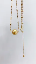 Chains MADALENA SARARA Southsea Pearl Women Necklace 18k Yellow Gold Bead Chain Ajustable