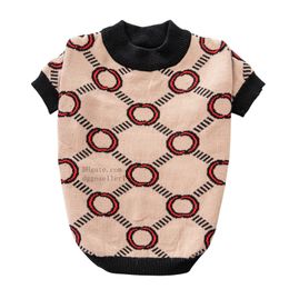 Designer Dog Clothes Brand Dog Apparel with Classic Letter Pattern Warm Cable Knit Dog Sweater, Easy on Winter Fall Pullover Small Dog Sweater for Boys Girls XS A790