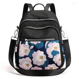 School Bags Nylon Women Business Laptop Backpacks Floral Print Ladies Travel 2023 Backpack Female Vintage Young Girls