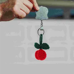 Keychains Crochet Hooks Adorable Bag Pendant Key Cherry Hanging Decor Knitted Ornament Woolen Yarn