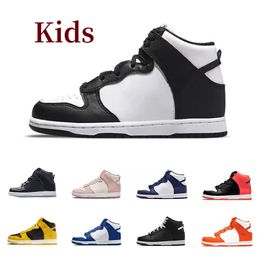 High Cut Kids shoes Children boys babys sneakers Panda White Black Space Jam Varsity Maize Pink Oxford Preschool PS Toddler Girls Chaussures Enfant Sapatos infantis