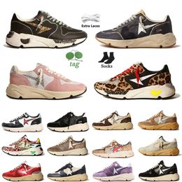 2024 OG New Fashion Designer Casual Shoes Running Sole Stars Golden Sneakers Women Men Beige Suede Leather Horse Hair Jogging Loafers do old dirty Trainers Big Size 46