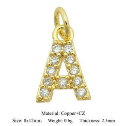 Charms 1 Set 26pcs AZ diy Letter Wholesale Inital Name Cubic Zirconia Jewellery Pendants For Necklace Bracelet Making Finding 231202