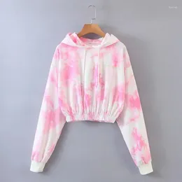 Women's Hoodies Ladies Fashion Leisure Loose Pullover XS-L High Street Vintage Long Sleeve Tie-Dye Print 3 Colour Hoodie Autumn Spring Women