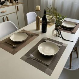 Table Mats 4PCS Placemat Insulation Pad Waterproof And Oil-proof Pvc High-grade Western Plate Mat European-style Senior