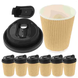 Disposable Cups Straws Paper Coffee Cup Multi-use Milk Anti-leak Espresso Juice Glass Packing Practical