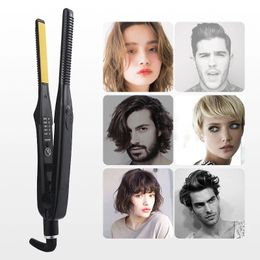 Hair Straighteners 3/10 Pencil Flat Iron Mini Hair Straightener Fast Heating Beard Straightening Iron Small Flat Iron For Short Hair Straightener 231202