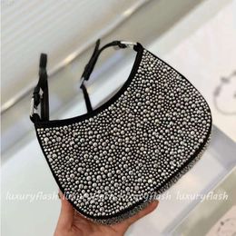 10A Women Designer Tote Shoulder Bags Crystal Embellished Satin Handbags High Quality Ladies Cleos Fashion Cross Body Underarm Purses Bling