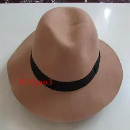 Berets X049 Adult Wool Hat Ladies Elegant Felt Wide Brim Fedoras For Wedding Fedora Lady Floppy Fascinator Cap