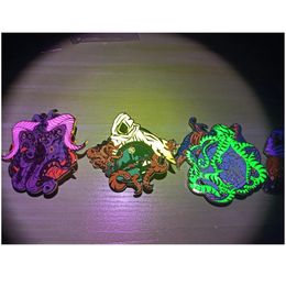 Pins Brooches Cthulhu Brooch Mythical Animal Badge Fluorescent Horror Octopus Pin Fashion Jewellery Gift 231202