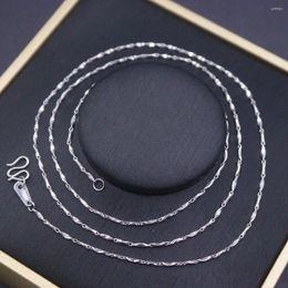 Chains Fine Pt950 Real Platinum 950 Chain Women's Solid 1mm Ingots Link Necklace 55cm Length/5.3g