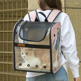 Cat Carriers Full-View Transparent Backpack Extendable Carrier Bag Breathable Portable Travel Pet Shoulders For Small Dogs