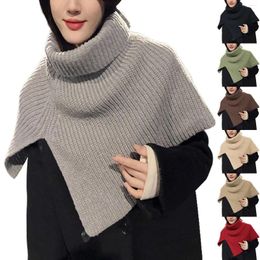 Scarves Women's Solid Colour Slit High Collar Shawl Scarf Women Polyester Neck Warmer Womens Silk Floral Gaiter Skiing