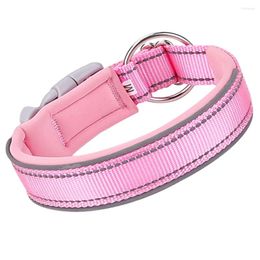 Dog Collars Fashion Basic Collar Soft Training With Reflective Strips Outdoor Walking Neoprene Padded Puppy Pet Supplies Durable