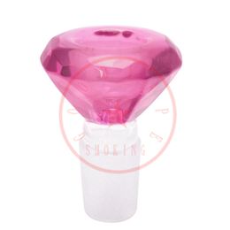 Colorful Diamond Style Smoking Portable Replaceable 14MM 18MM Male Joint Interface Bong Waterpipe Bubbler Handpipe Herb Tobacco Glass Bowl